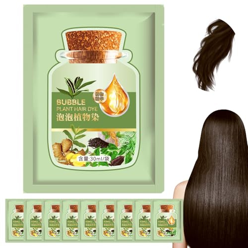 Toce per capelli a bolle, 10 pezzi tintura naturale tintura naturale rinfrescante da 30 ml di shampoo per piante per piante per donne grigi Women saloni di casa (colore del caffè)