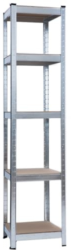 SCHULTE Regalwelt Schwerlastregal 180x40x40 cm (HxBxT) | mit 5 MDF-Böden, 150 Kg Traglast pro Boden, verzinkt