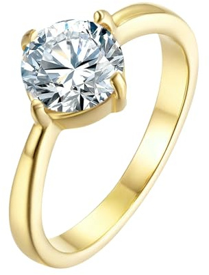 Titane Acier Diamant Bague Femmes En Acier Inoxydable Pierre Unique Engagement Alliance Bijoux Minimalistes Pour Femmes