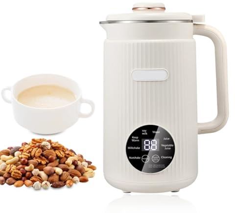Irishom Frullatore per latte di noci 8 in 1, 1200 ml Macchina per latte di soia multifunzionale con conservazione del calore di 8 ore, Macchina per Latte Vegetale Fatto in Casa, Avena, Soia(Plug 220v)