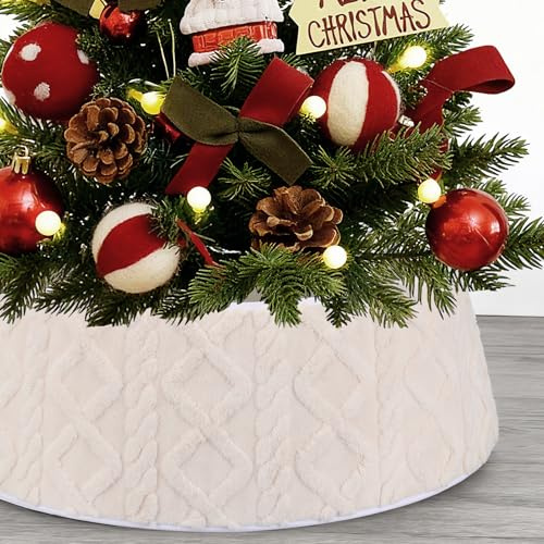55CM Groß Weihnachtsbaum Kragen für Weihnachtsbaum,Verstellbare Kragengröße Plüsch Faux Pelz Baum Rock,Weicher fluffiger Baumring für Heimdekor Stil 3