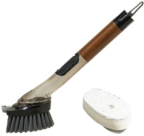 Spazzola per piatti con dispenser di sapone – Scrubber da cucina con