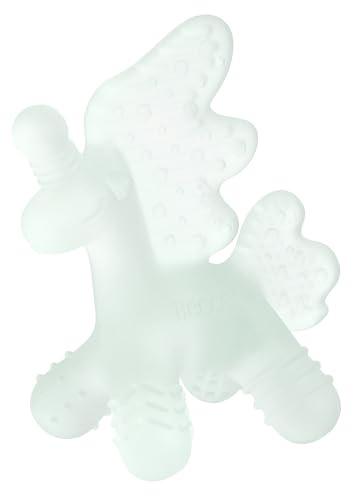 HECCEI Baby Teether Toy, Soft Food‑Grade Silicone Teether, Soft Infant Teether Chew Toy, BPA Free, Multi-Texture Design Teether (Mint Haze)