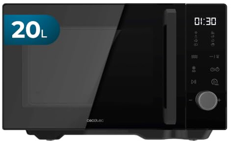 Cecotec Microondas sin Plato Proclean Flatbed Inverter Pro Black. 800W, 20L, Tecnología Inverter y Flatbed, Cocción Uniforme, Mayor Espacio Útil, Avisador Acústico, Ahorro Energético