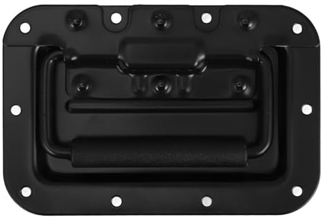 FRCOLOR Tirador Resorte de 8 Mm para Estuche de Vuelo, Asa Empotrada de Hierro Negra, Manija de Agarre para Gabinete Industrial, Accesorios de Ferretería para Armarios y Cajas, Manejo
