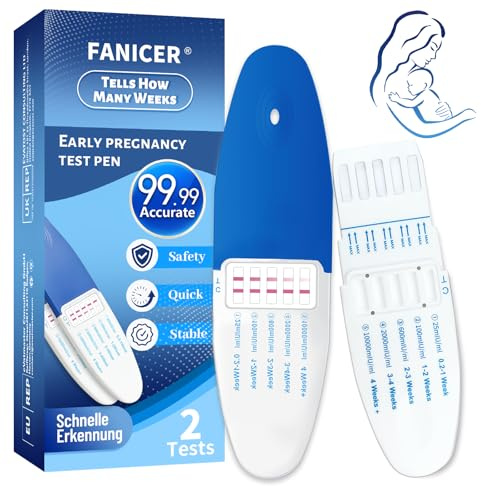 2 Stück Schwangerschaftstest, Schwangerschaftstest mit Wochenbestimmung, HCG Test, Schnell & Zuverlässig, Extra breiter Griff, Pregnancy Test zur schnellen Erkennung zu Hause