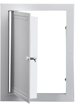 Portello di accesso al muro a secco in metallo bianco per doccia, 61 x 121,9 cm, porta di ispezione incernierata, pannello di accesso idraulico, piastra di copertura per servizio da parete per uso