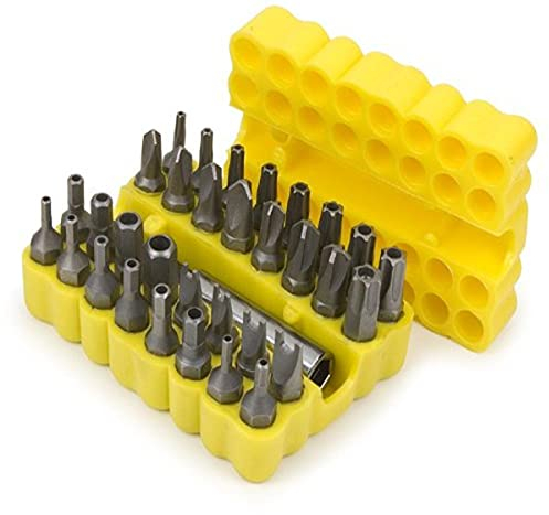 Titan 16032 33-teiliges Sicherheits-Bit-Set mit magnetischem Bithalter, inkl. TR-Stern, TR metrischen Sechskant, TR SAE Sechskant, Schraubenschlüssel, Triwing und Torq-Bits
