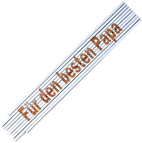 TE-Trend Zollstock Maßstab Holzgliedermasstab Laser Gravur Spruch Vatertag Opa Geburtstag Text Auswahl Spruchartikel Für den besten Papa weiß