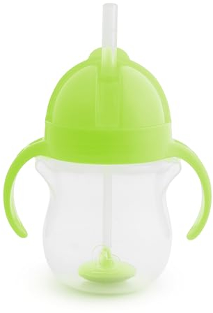 Munchkin Click Lock Tip and Sip Straw Cup | Baby Toddler Sippy Cups with Weighted Straw | BPA Free | Leakproof Cup | Dishwasher Safe | Baby Bottles -7oz/207 ml | Green
