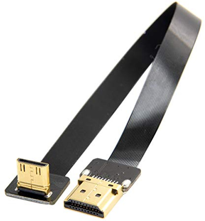 CYFPV 90 Grad nach oben abgewinkeltes FPV-Mini-HDMI-Stecker auf HDMI-Stecker FPC-Flachkabel 20 cm für FPV-HDTV-Multikopter-Luftaufnahmen