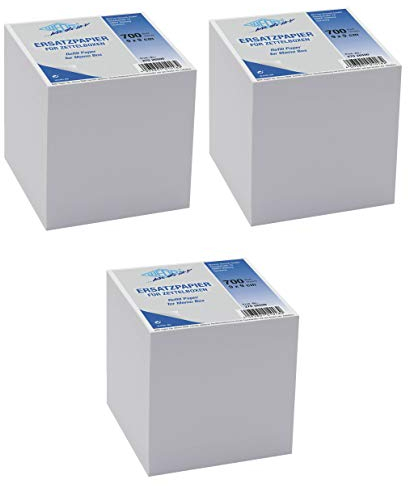 WEDO 3X Zettelbox Ersatzpapier weiß