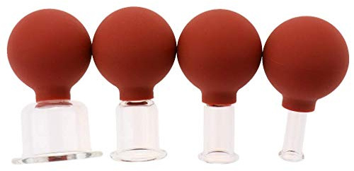 Tubayia - Vasos para ventosas (4 unidades, con bola de succión para masaje)