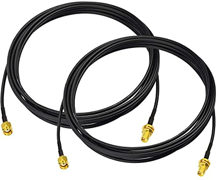 Bingfu WiFi Antenna Extension Cable 2-Pack RP-SMA Male to RP-SMA Female Bulkhead Mount RG174 Cable 3m 10 feet for WiFi Router Security IP Camera Wireless Network Card Adapter