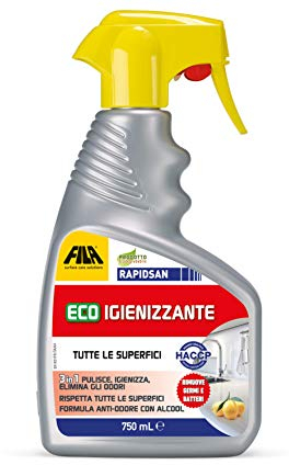 FILA Surface Care Solutions RAPIDSAN, Eco Igienizzante, Pulisce, igienizza ed elimina gli odori, rispettando tutte le superfici, 750ml