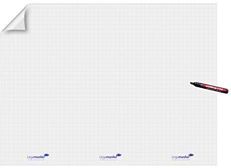Legamaster Magic-Chart Flipchart Folie - statisch selbsthaftend - weiß - 120x90cm - inkl. 1 Permanentmarker - 15 XL-Blätter