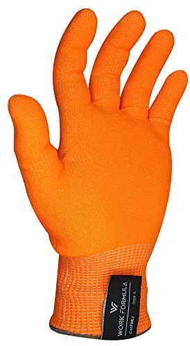 WORK FORMULA 4 pcs Cut Resistant Glove Food Grade Snug Fit for Women Men Kids Chefs Butchers (High Visible, Small (Pack of 4))