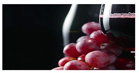 Tulup Crédence de cuisine 120x60cm Dosseret en verre Fond de hotte Verre de sécurité trempé Splashback Guard - Nourriture et boissons - Rouge - Raisins Et Vin