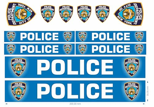 beihaasnatuerlich® Police Aufkleber Sticker Feuerwehr Police 11-teiliges Set Zubehör für Bobbycar Fahrrad Laufrad Modellbau Bike Boot Auto Playmobil Plakette RC