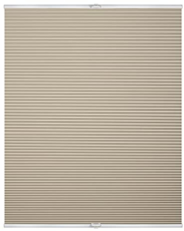 Lichtblick Thermo-Plissee Klemmfix, ohne Bohren, verspannt, Wabenplissee, Blickdicht, Hitzeschutz, Klemmträger, Energie und Heizkosten sparen Creme, 90 cm x 130 cm (B x L)