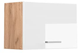Vicco Hängeschrank R-Line, Weiß Hochglanz, 60 cm | Nach oben öffnende Tür · ✓ Über der Dunstabzugshaube · Tiefe – 31 cm · ✓ Frei kombinierbar · 1 Tür