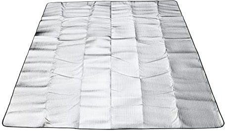 Wind Tour Outdoor Double-Sided Moisture-Proof Aluminum Foil Foam Pad Waterproof and Insulating Foil Mat Picnic Mat Camping Mat for Beach Tent and Camping (76.8 * 76.8)