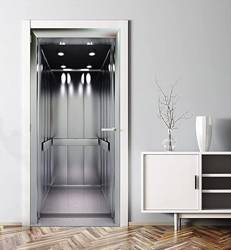 VIRANDA Türtapete Selbstklebend TürPoster - ELEVATOR - 3D Türaufkleber Türfolie für Schlafzimmer Gang Tür verschönern deko 90x200cm