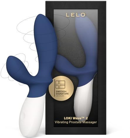LELO LOKI Wave 2 Estimulador de Próstata Hombre Vibrador Masajeador Prostático con 12 Modos de Placer y un Diseño Sumergible, Base Blue