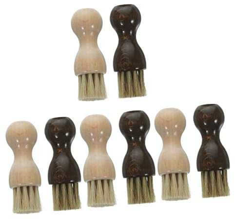 Levemolo 8pièces Brosse à Chaussures Multifonction Poils De Sanglier Set De Brosse De Nettoyage Et Cirage pour Suédé