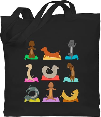 Shirtracer - Baumwolltasche - Hunde - Taschen - Dackel Yoga Dackel Lustig