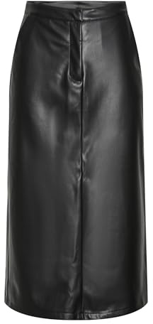 PIECES Pcneeth HW Pu Midi-Gonna, Nero, Large Donna