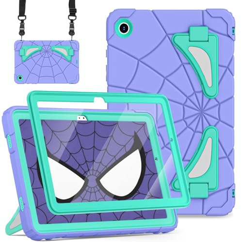 Samsung Galaxy Tab A9 Plus Case - 11 Inch, Purple Green with Screen Protector Stand and Thickened Corner Protection