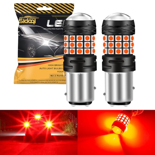 Sidaqi P21/5W ampoule feux arriere LED rouge 12-30V 21W 42SMD 3030 puces 1157 BAY15D P21/5W LED ampoule feu stop/feux de frein/recul/position/antibrouillard arrière-2 Pièces