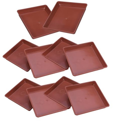 CIYODO Lot de 10 Soucoupes en Plastique pour Plantes en Pot pour Bonsaï Ou Plantes en Pot