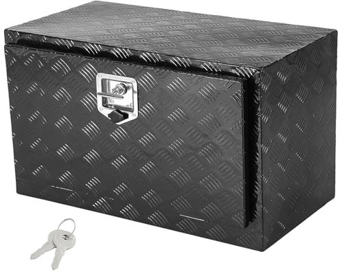 VEVOR Boîte à Outils pour Camion 91,4x35.6x40,6 cm, Coffre Sous-Châssis Fixation Inférieure, Caisse de Stockage en Aluminium avec Serrure et Clés, Étanche, pour Remorque Pick-up Fourgonnette Véhicules