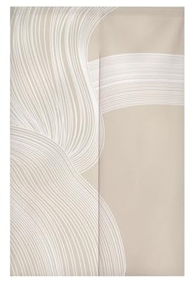 Surwin Cortina de Puerta Japonesa Noren Beige Nórdico Estilo Cortinas Opacas Cortinas Cocina Estilo Japonés Cortina de Puerta Interior Exterior Cortina Privacidad para Hogar (90x120cm,Abstracto)