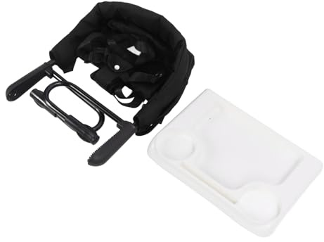 Sunicon Hochstuhl mit Haken, multifunktional, verstellbar, tragbar, faltbar, für Esszimmer, Babystuhl, 15 kg Tragkraft, Heimtischstuhl für Zuhause, Reisen (Black)