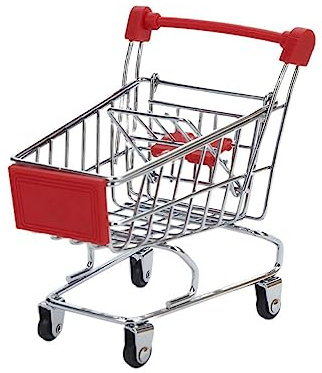 JOINPAYA Mini Chariot À Provisions Jouet Taille M Caddie Jouet De Simulation pour Enfants Conteneur De Stockage Créatif Et Accessoire De Jeu pour Bureau