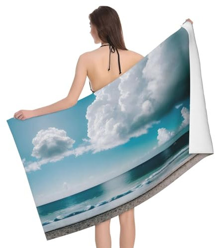 Herren Damen Duschtücher Strand Weiße Wolken Badetücher Erwachsene Microfaser Handtücher Kinder Strandtuch Für Schwimmen Strand Urlaub
