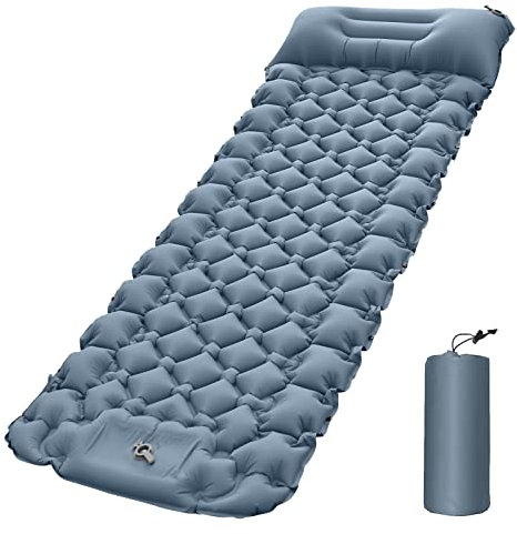 Wakects Isomatte Selbstaufblasend, Camping Isomatte, Selbstaufblasbare Schlafmatte Tragbare Luftmatratze, Wasserdicht, für Camping, Wandern, Zelt, (Grey)