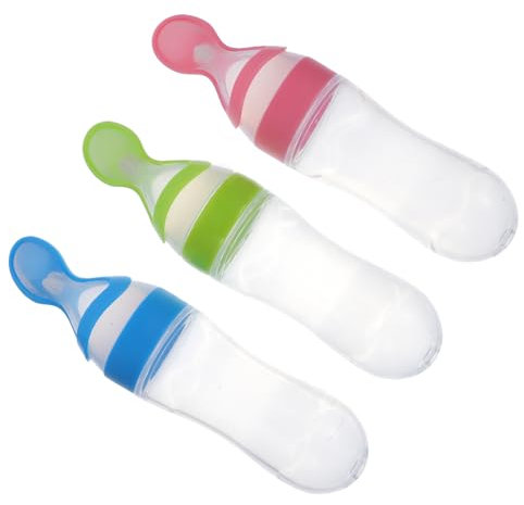 Toyvian 3 Stück Silikon Fütterungsflaschen Für Babys Wiederverwendbare Quetschbeutel Für Reispasten Säuglingsgetreide Und Nahrungsergänzungsmittel Sicheres Geschirr Und Praktische