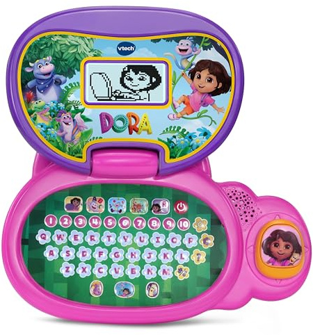 VTech Dora: More to Explore Learning Laptop, Official Dora Toy, Interactive Educational Toy for Kids, Learn Letters, Shapes & Counting, Gift For Kids Aged 3, 4, 5+ Years, English Version