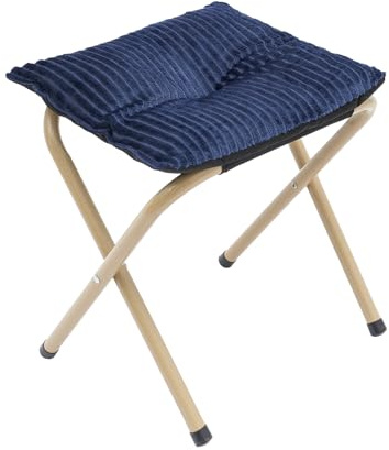 QIERF Sgabello pieghevole, pieghevole, pieghevole, da campeggio, altezza 34 cm, capacità di carico 100 kg, per ufficio, soggiorno, caffè, può essere utilizzato come poggiapiedi o sgabello normale (blu
