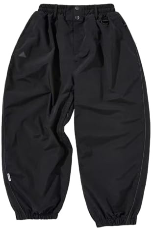 SYJYM Pantalon de ski pour femmes, imperméable, coupe ajustée, vêtement de ski décontracté pour hommes pour activités extérieures, Noir , XXL