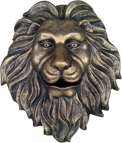 Fuente De Pared con Cabeza De León – Fuente De Agua 3D De Imitación De Piedra para Interiores Y Exteriores – Decoración Artesanal para Jardín, Patio Y Porche