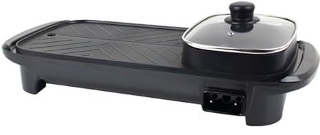TS TAC-SKY Olla Eléctrica Multifuncional Con Parrilla, Antiadherente Y Sin Humo, De Fundición Gruesa, Fácil De Limpiar For Cocinar En Casa.