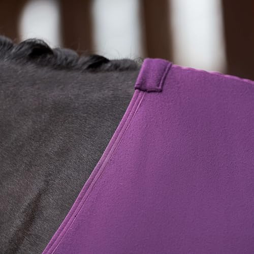 Imperial Riding IRH F&amental Fleecedecke, atmungsaktiv & leicht, kuscheliges Fleece-Material, Kreuzgurten & Brustverschluss, komfortable Abschwitzdecke für Pferde, Schwarz, 115