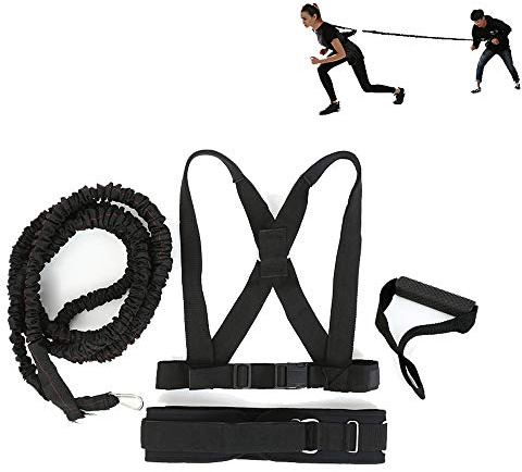 Banda de resistencia de cuerda de tracción, mango multifuncional para entrenamiento de fuerza, fuerza explosiva, ideal para correr y hacer ejercicio para hombres y mujeres