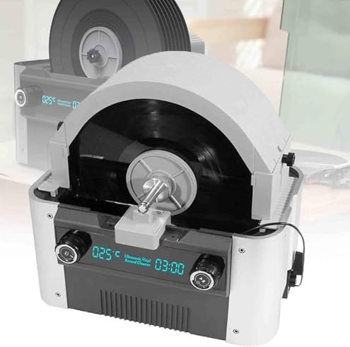 Ultrasonic Vinyl Record Cleaner Machine with Auto Drying, Heater & Timer - Professional 49kHz Deep Cleaning Kit for Vinyl Records