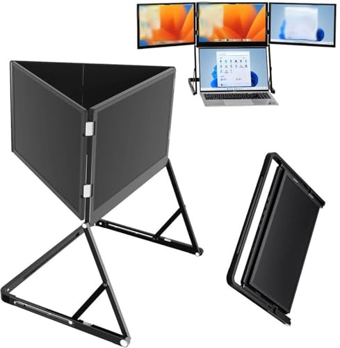 Triple Monitor Laptop Screen Extender, 15.6” FHD 1080P IPS Portable Foldable Display, HDMI/USB-C Compatible with 12-18.5in Laptops